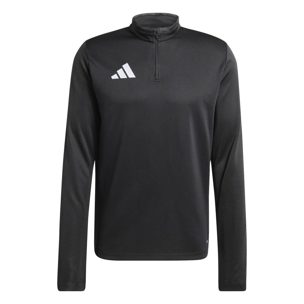 adidas Entrada 26 1/4 Zip Training Top in Black / White