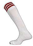 Mitre Mercury 3 stripe socks white-scarlet